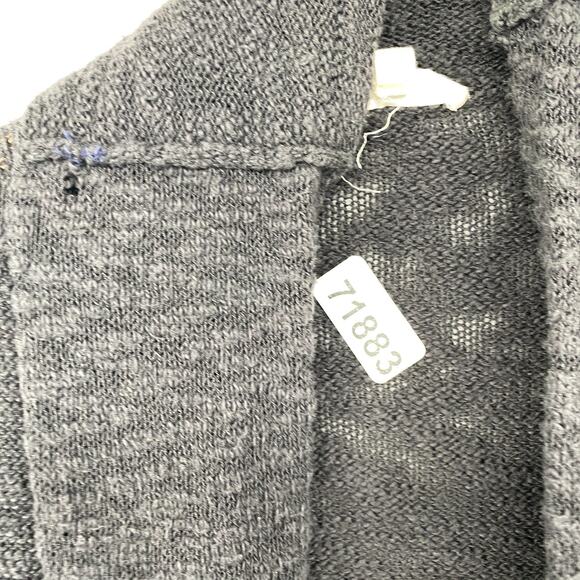 EILEEN FISHER Cardigan XL Organic Cotton Slub Shawl Draped Open Front Gray - Picture 14 of 14